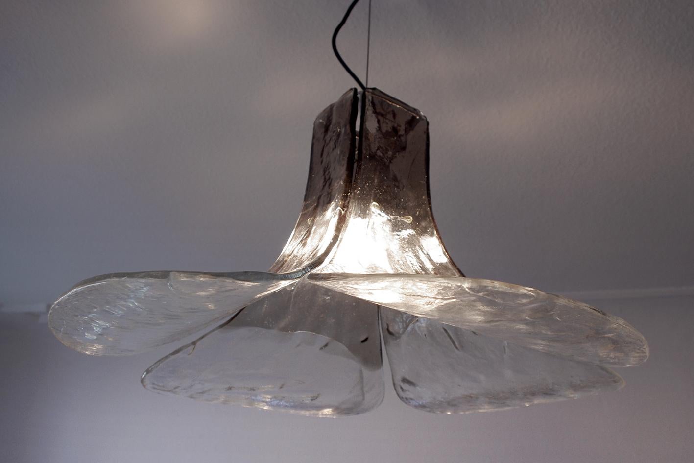 Mid-Century Modern Huge Italian Carlo Nason Blown Glass Ceiling Lights Pendant, 1960s For Sale