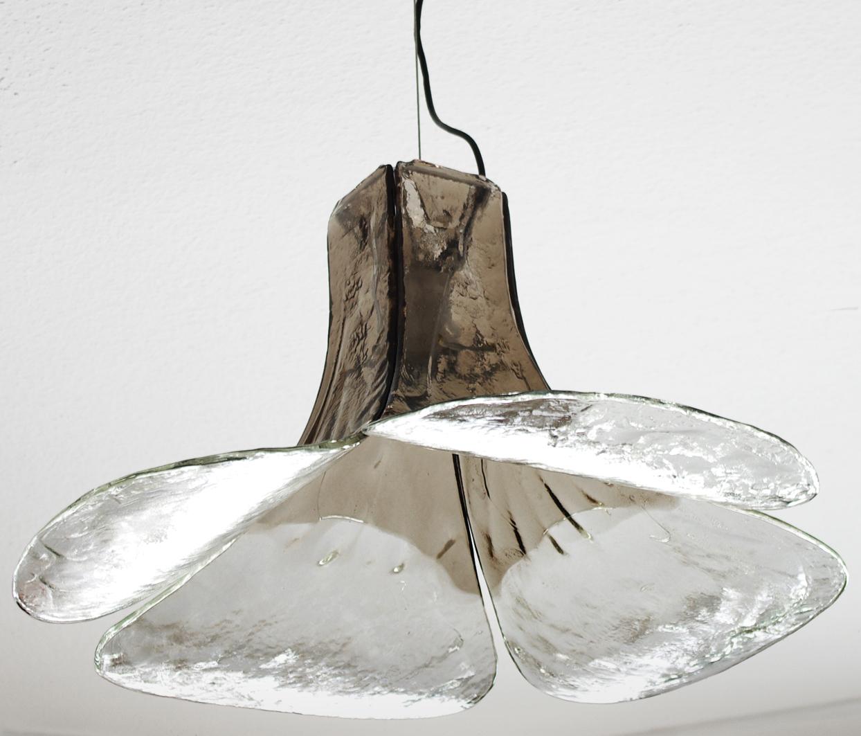 Milieu du XXe siècle Grande suspension italienne de plafond en verre soufflé Carlo Nason, années 1960 en vente