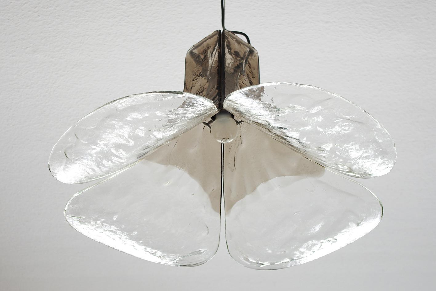 Grande suspension italienne de plafond en verre soufflé Carlo Nason, années 1960 en vente 1