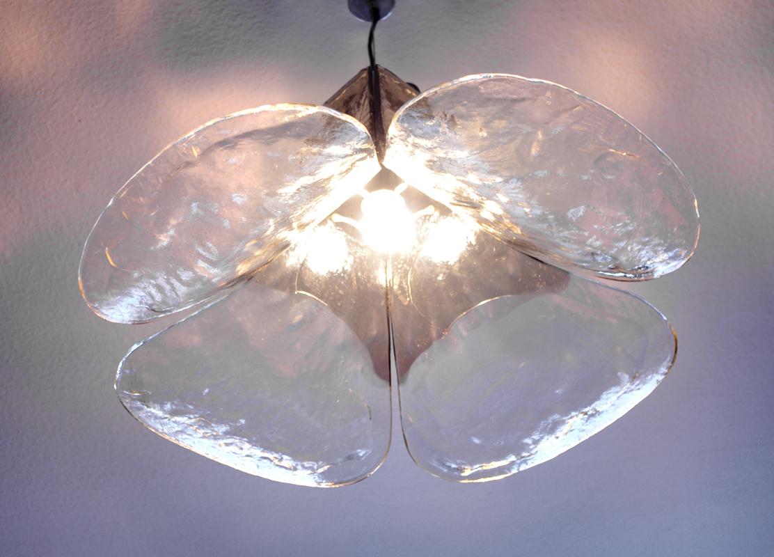 Grande suspension italienne de plafond en verre soufflé Carlo Nason, années 1960 en vente 3