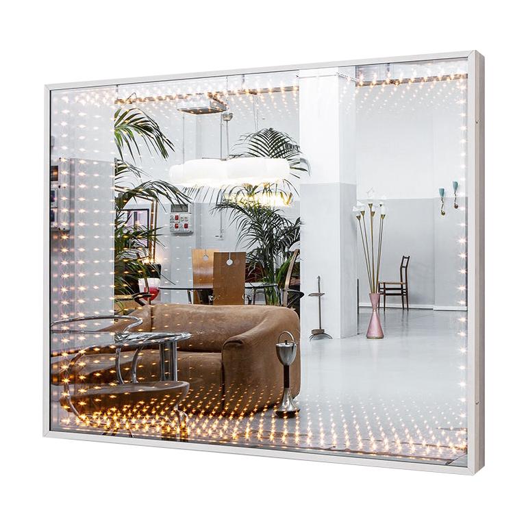 Huge Italian Gino Sarfatti "Infinito" Mirror 120 Bulbs