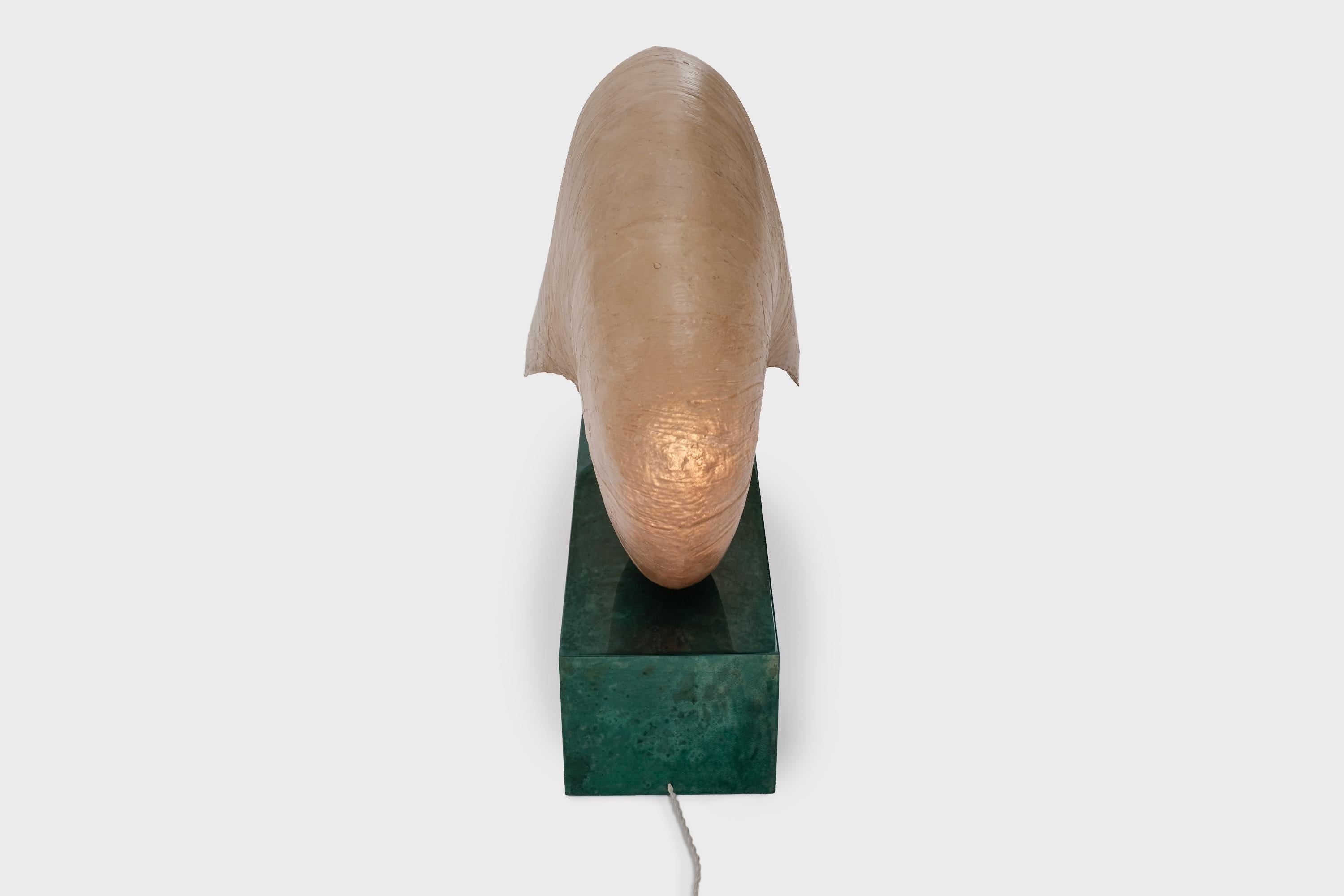 Huge Italian Mid-Century Modern Nautilus Shell Lamp by Aldo Tura In Good Condition In Rotterdam, NL