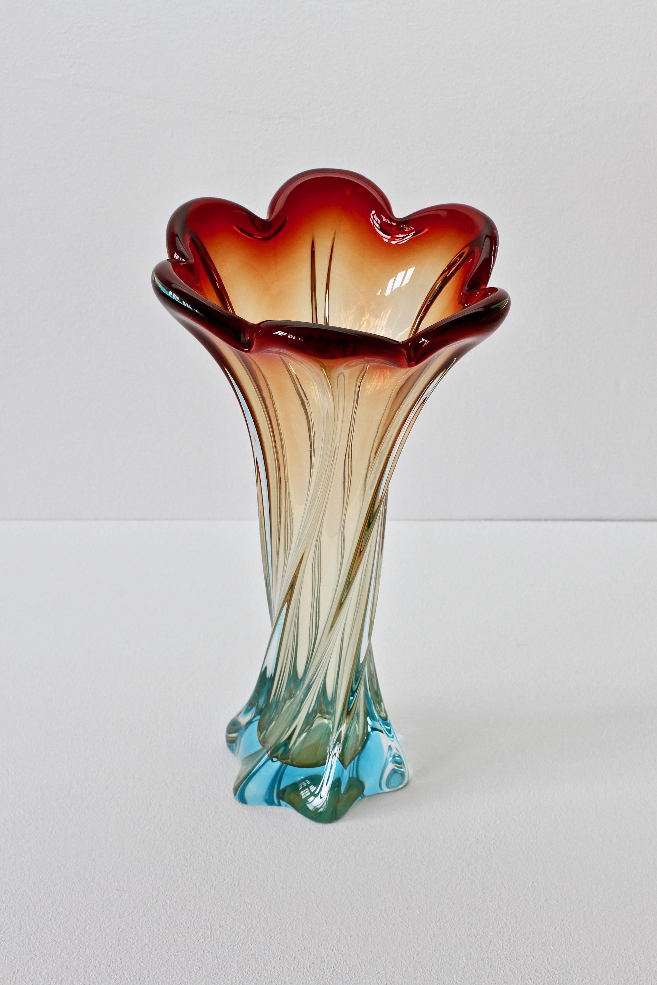 murano twisted glass vase
