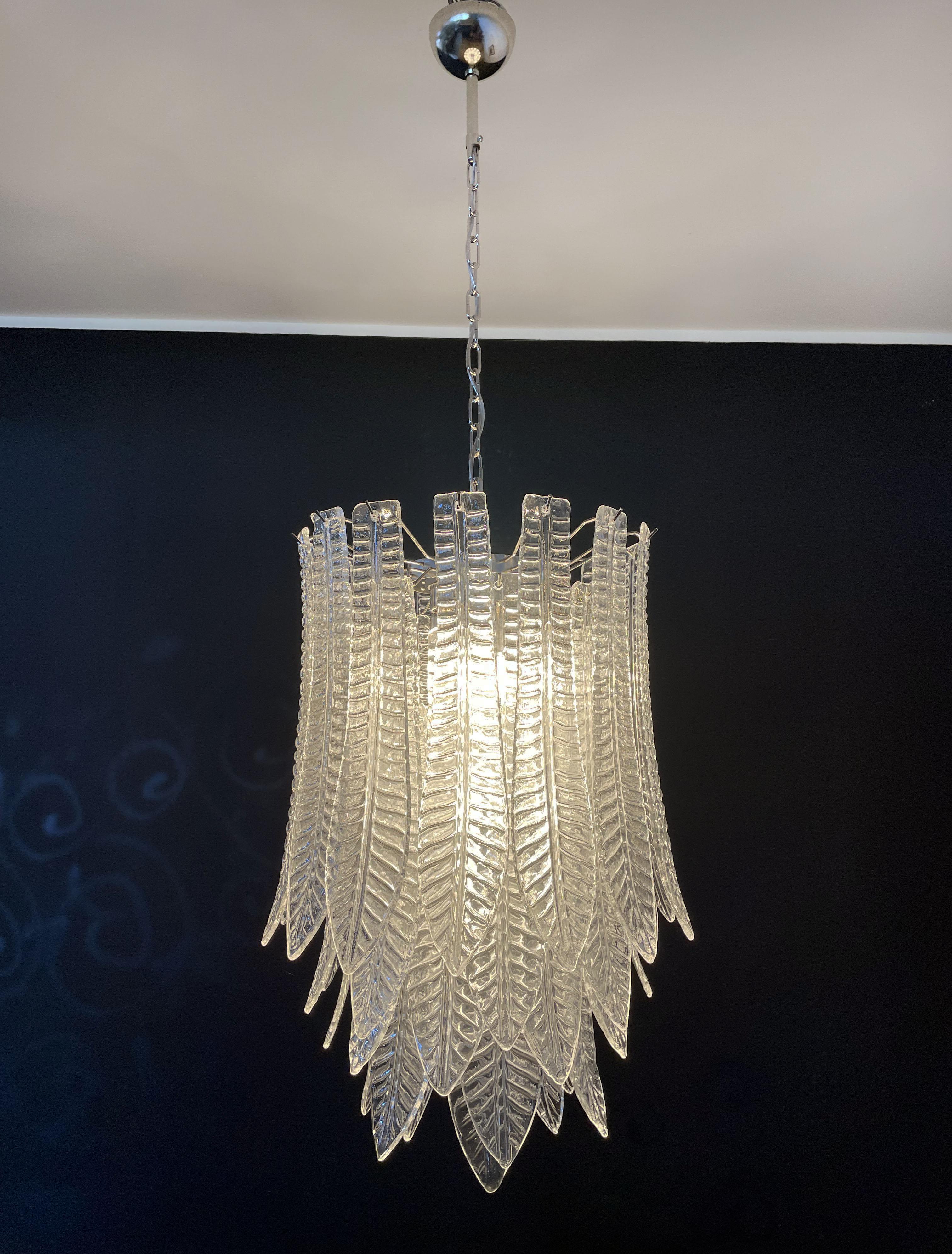 Großer italienischer Murano-Falisci-Glas-Kronleuchter - 41 Gläser im Angebot 13