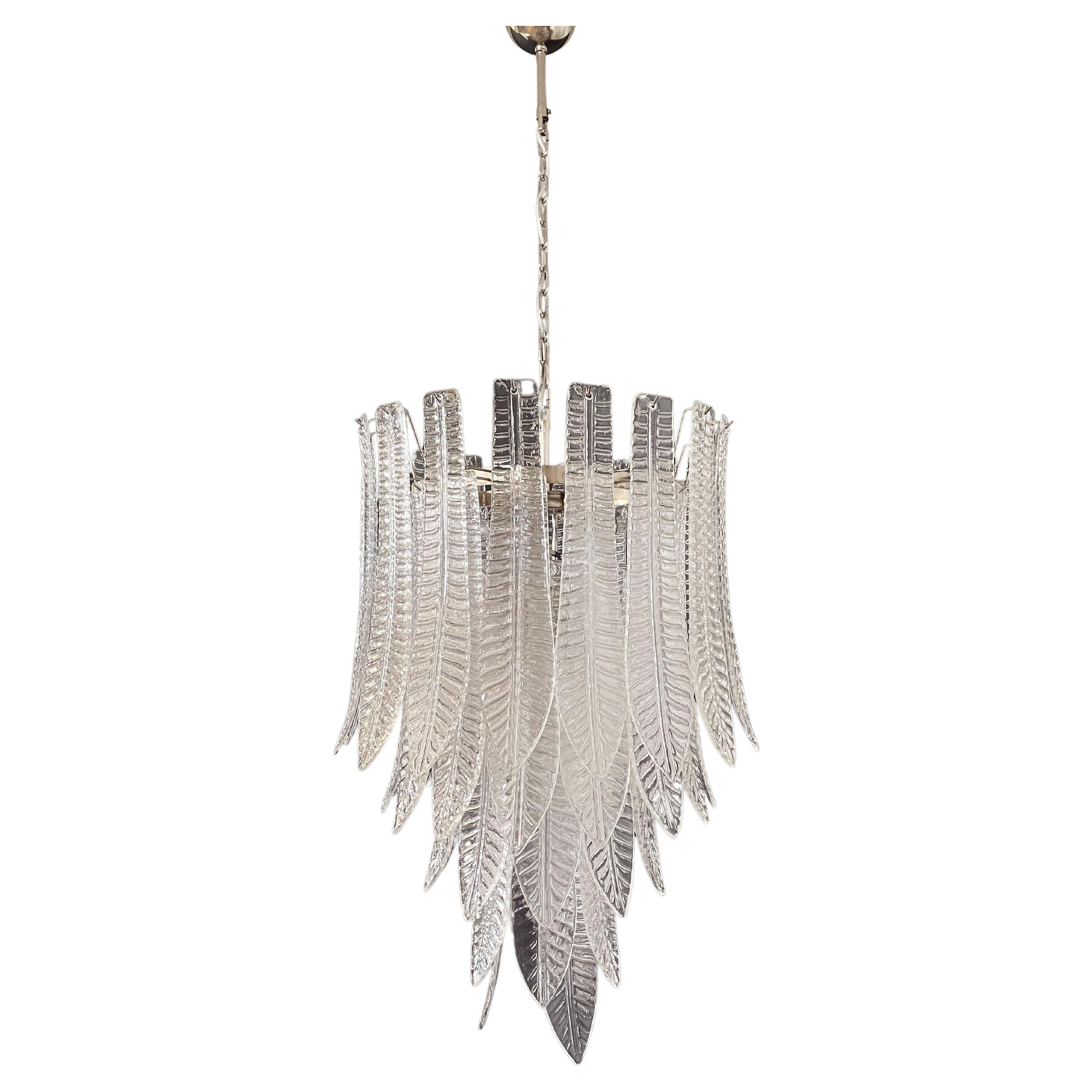 Huge Italian Murano Felci Glass Chandelier, 52 Glasses
