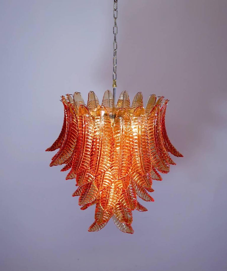 Huge Italian Murano Six Tier Amber Felci Glass Chandelier For Huge Italian Murano Six Tier Amber Felci Glass Chandelier For 2