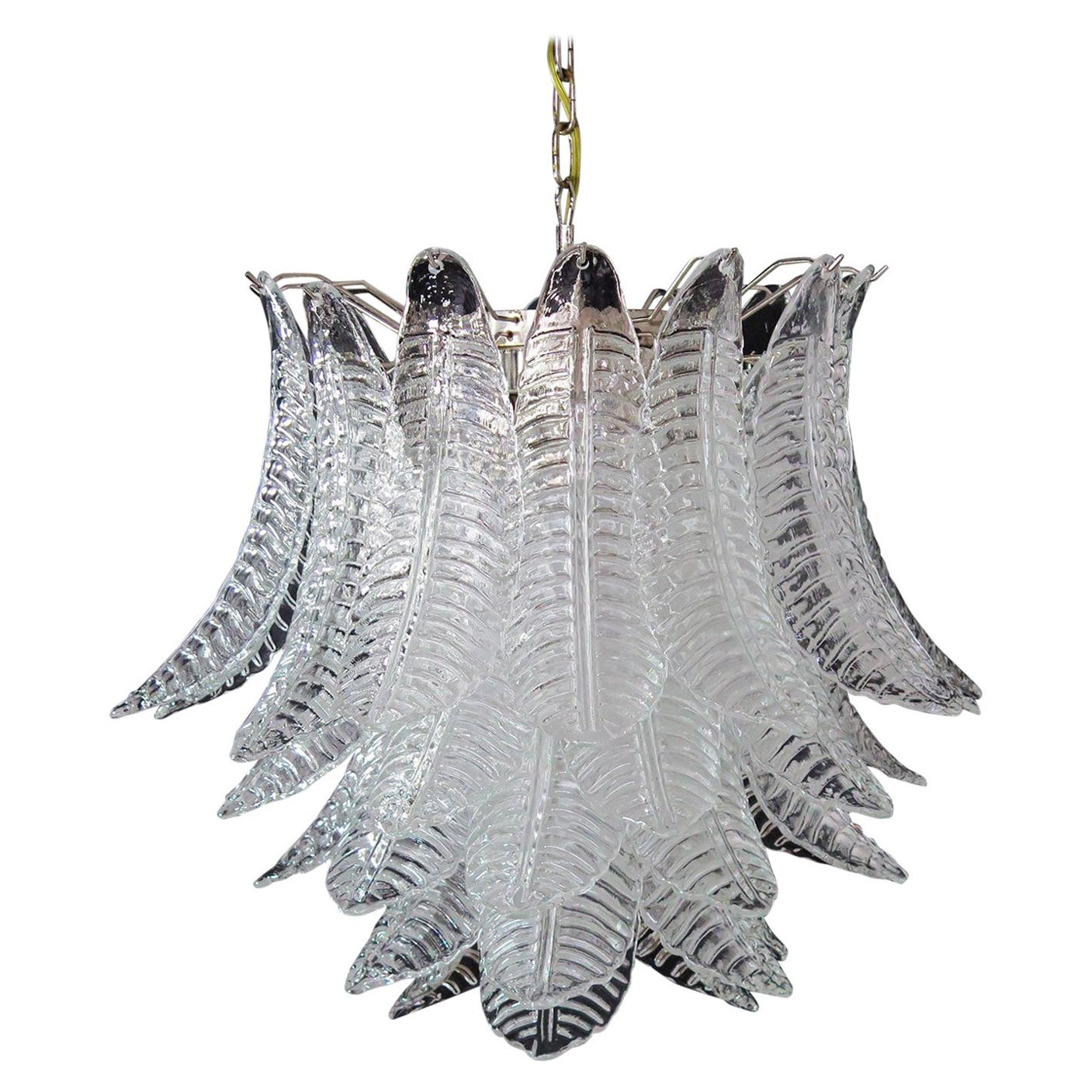 Grand lustre italien en verre de Murano à six niveaux en feutre de Barovier e Toso