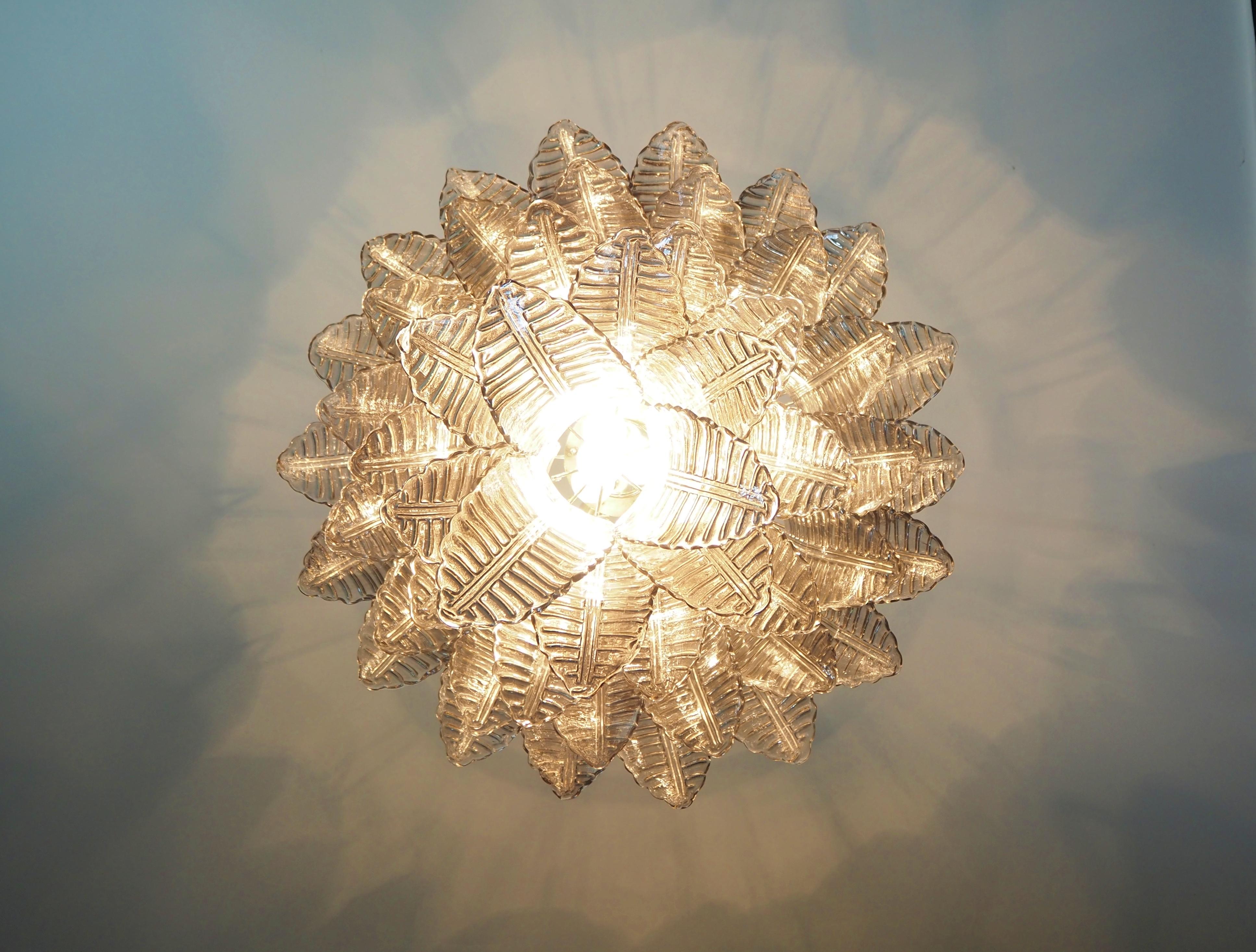 Huge Italian Murano Six-Tier SMOKED Ferns Glass chandelier For Sale 5