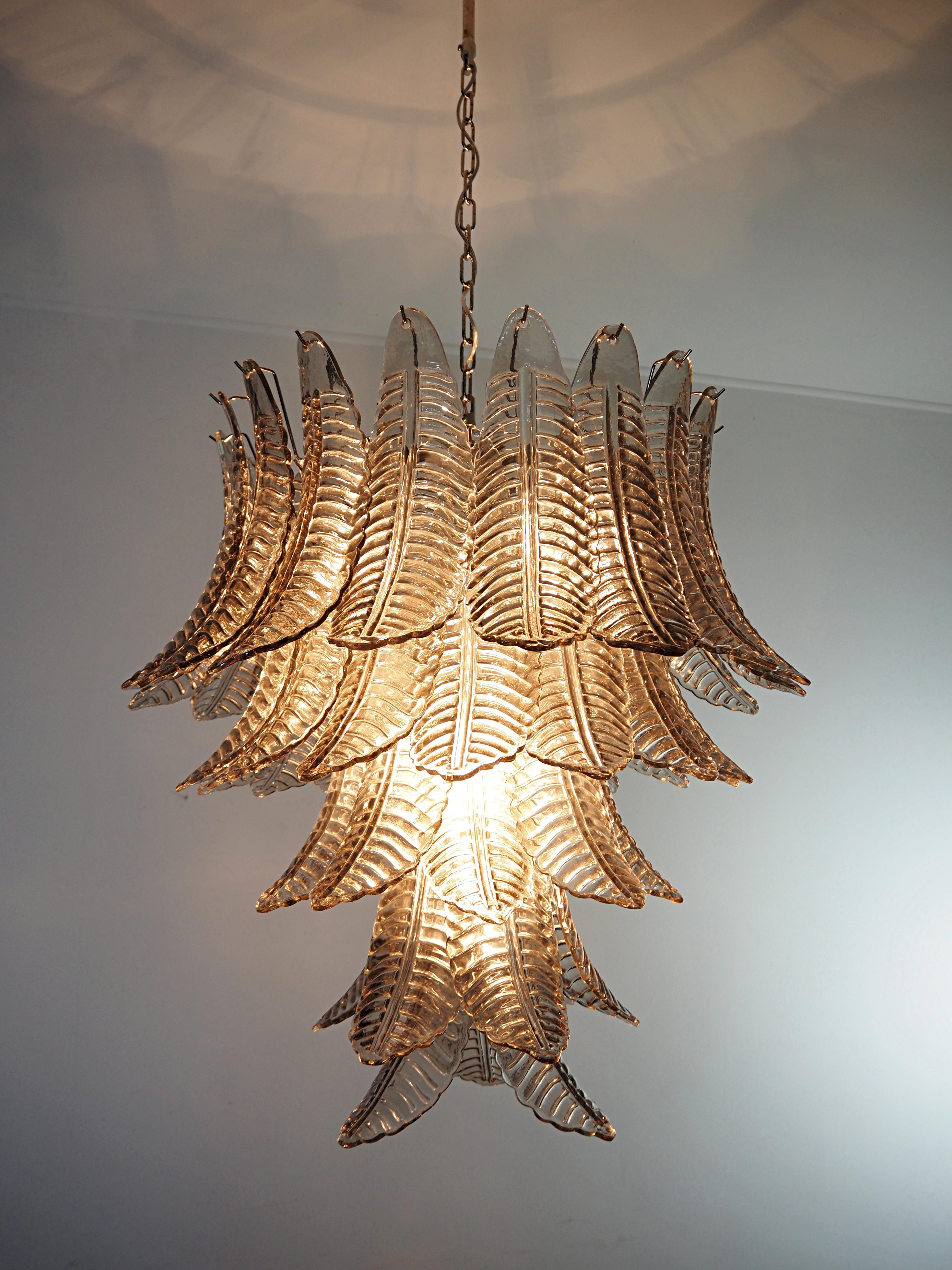 Huge Italian Murano Six-Tier SMOKED Ferns Glass chandelier For Sale 9