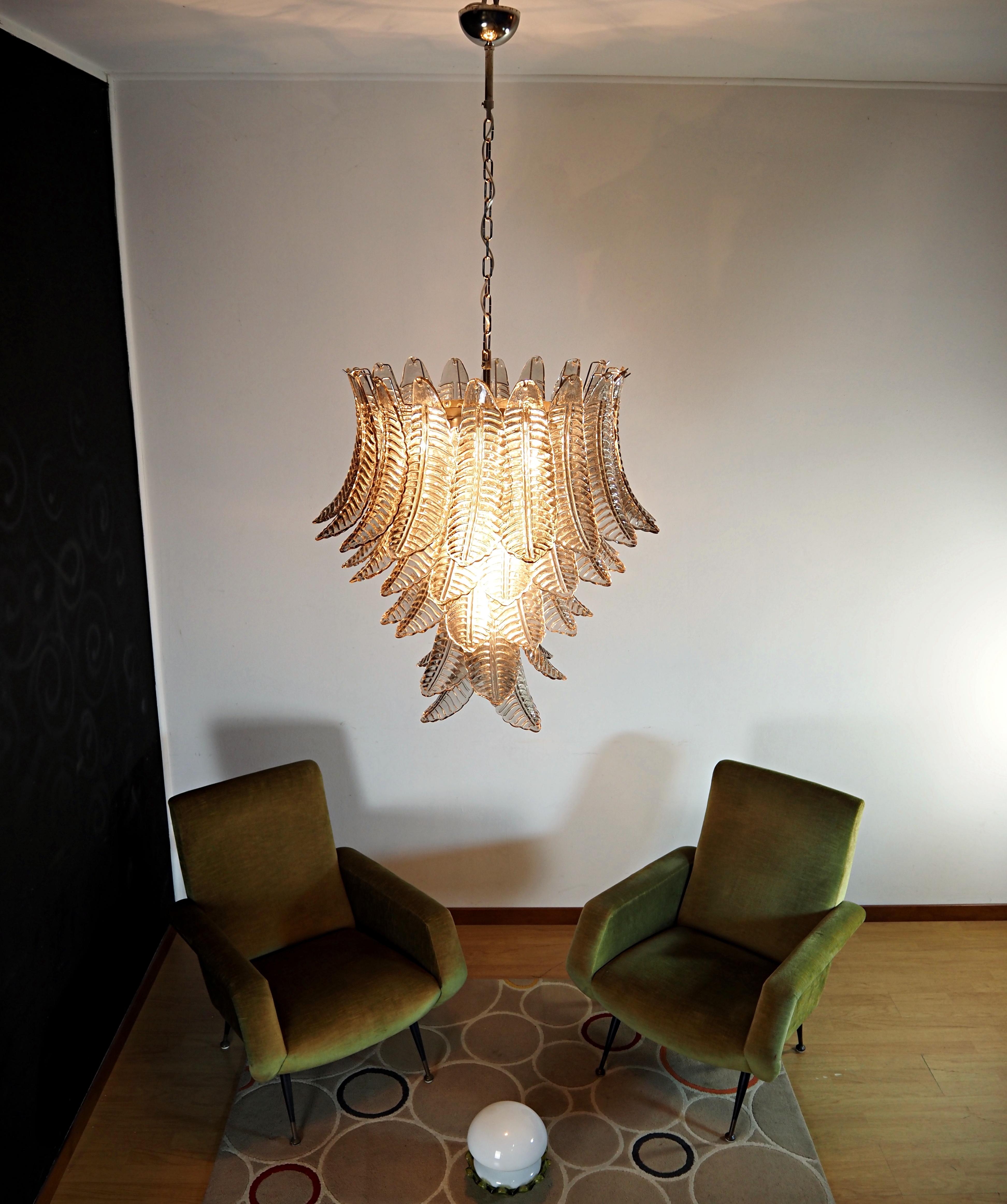 Huge Italian Murano Six-Tier SMOKED Ferns Glass chandelier In Good Condition For Sale In Gaiarine Frazione Francenigo (TV), IT