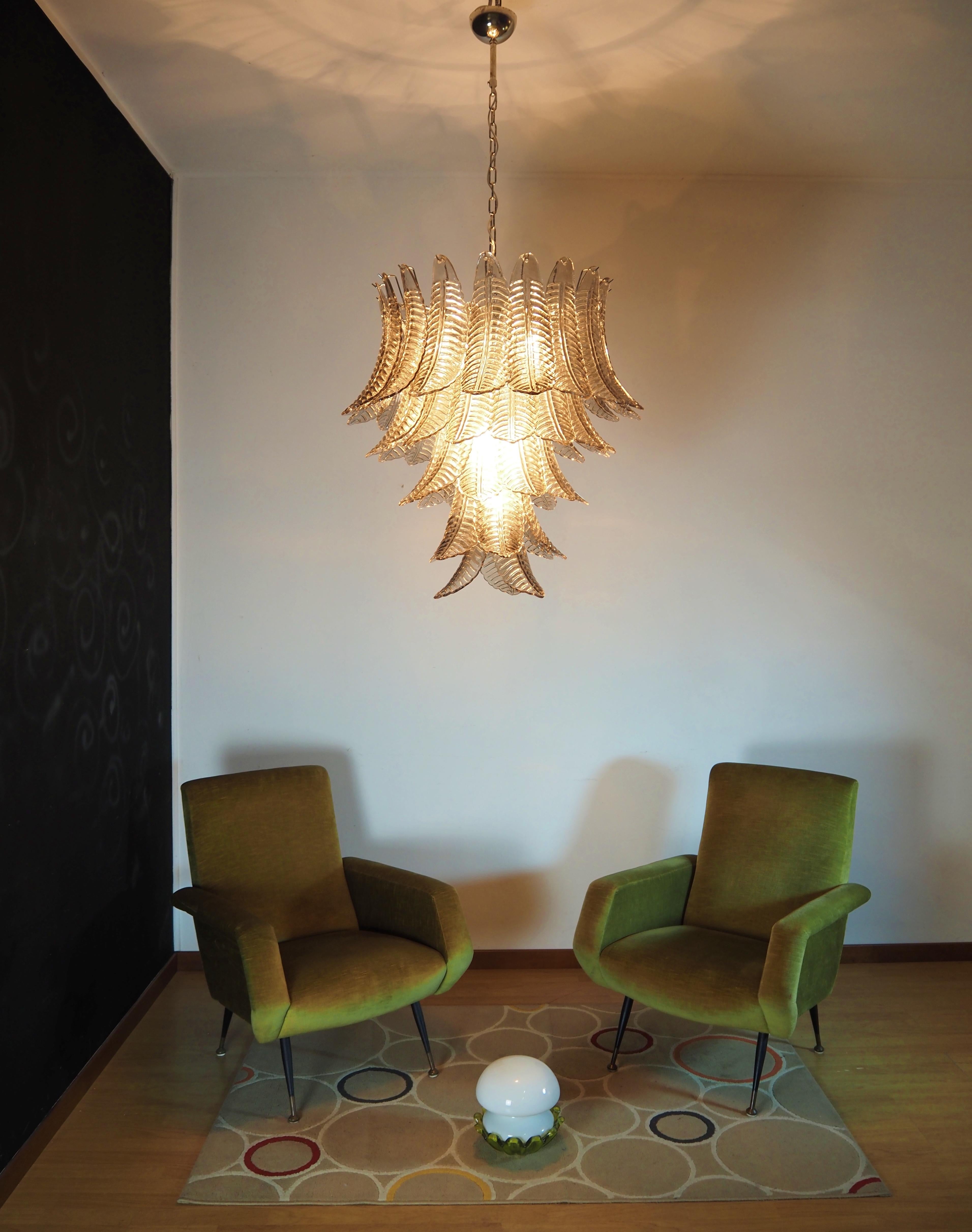 Huge Italian Murano Six-Tier SMOKED Ferns Glass chandelier For Sale 1
