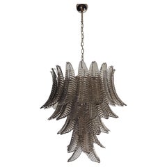 Huge Italian Murano Six-Tier SMOKED Ferns Glass chandelier