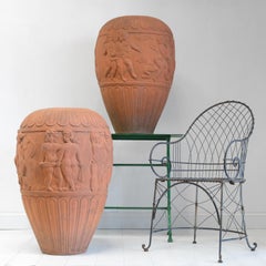 Huge Italian Terracotta Urns, Dancing Putti, Classical, Garden Feature, Outdoor