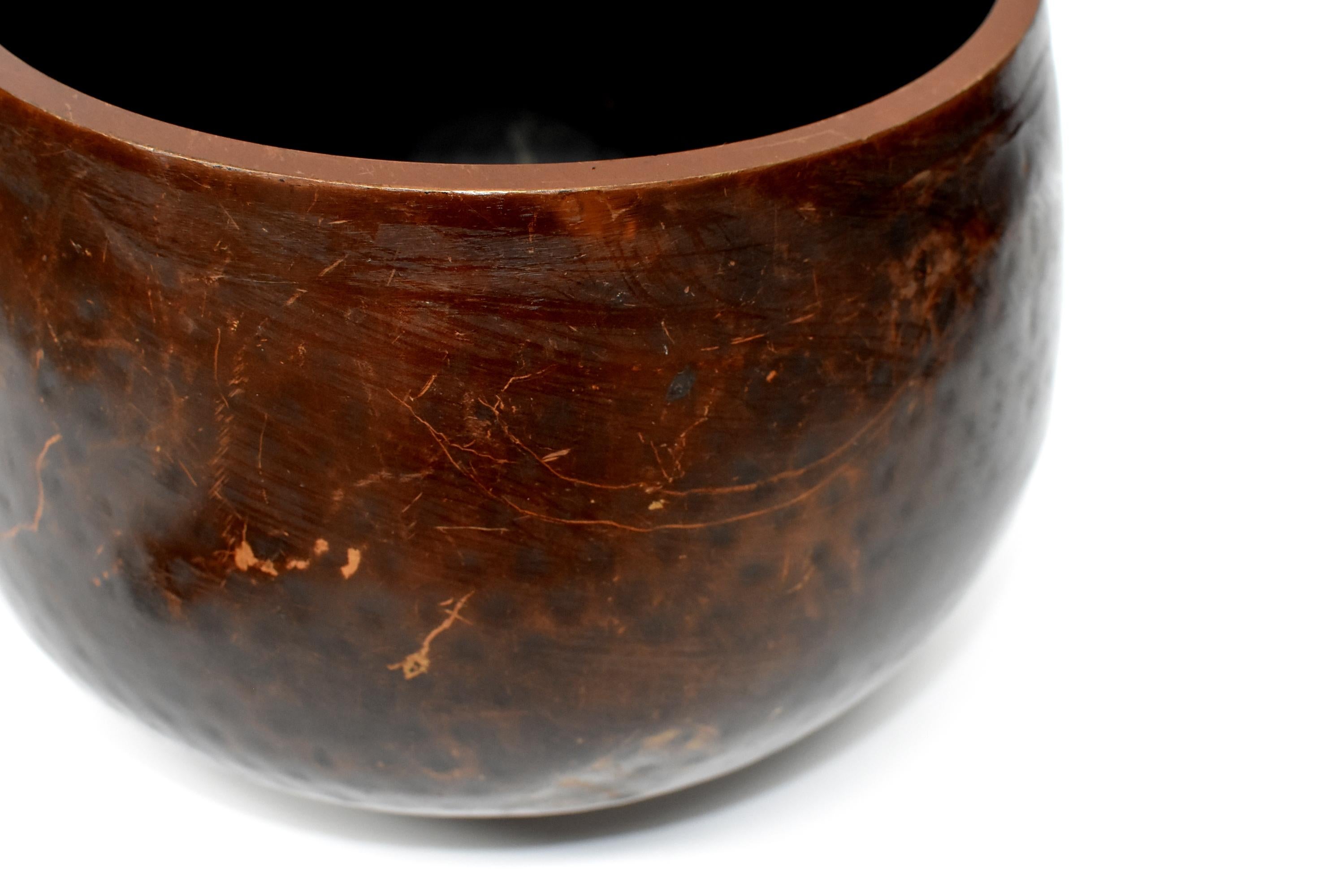 Huge Japanese Antique Bronze Singing Bowl, Copper, Hand-Hammered 8