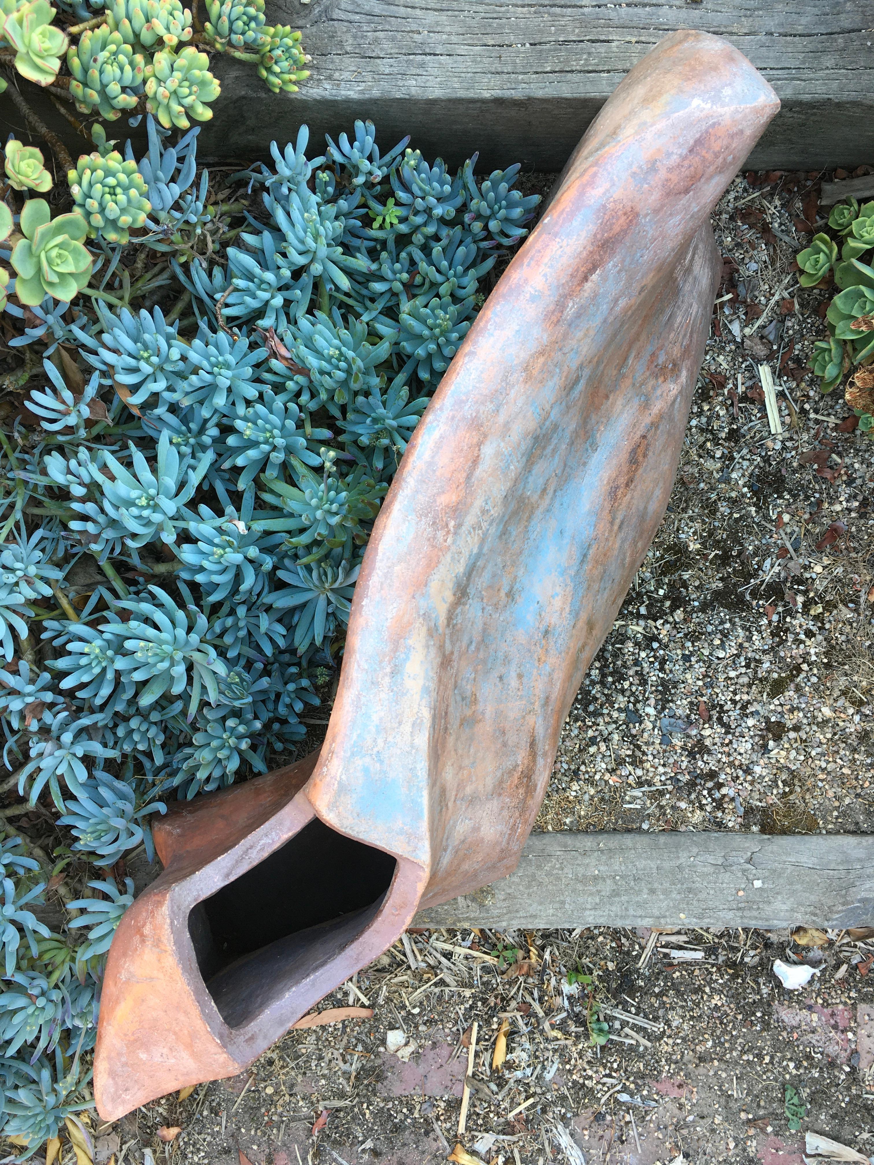 Late 20th Century Huge Japanese Ikebana Slab Vase 1980s