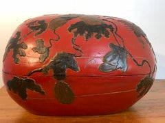 Huge Japanese Red Lacquerware Gourd Motif Box