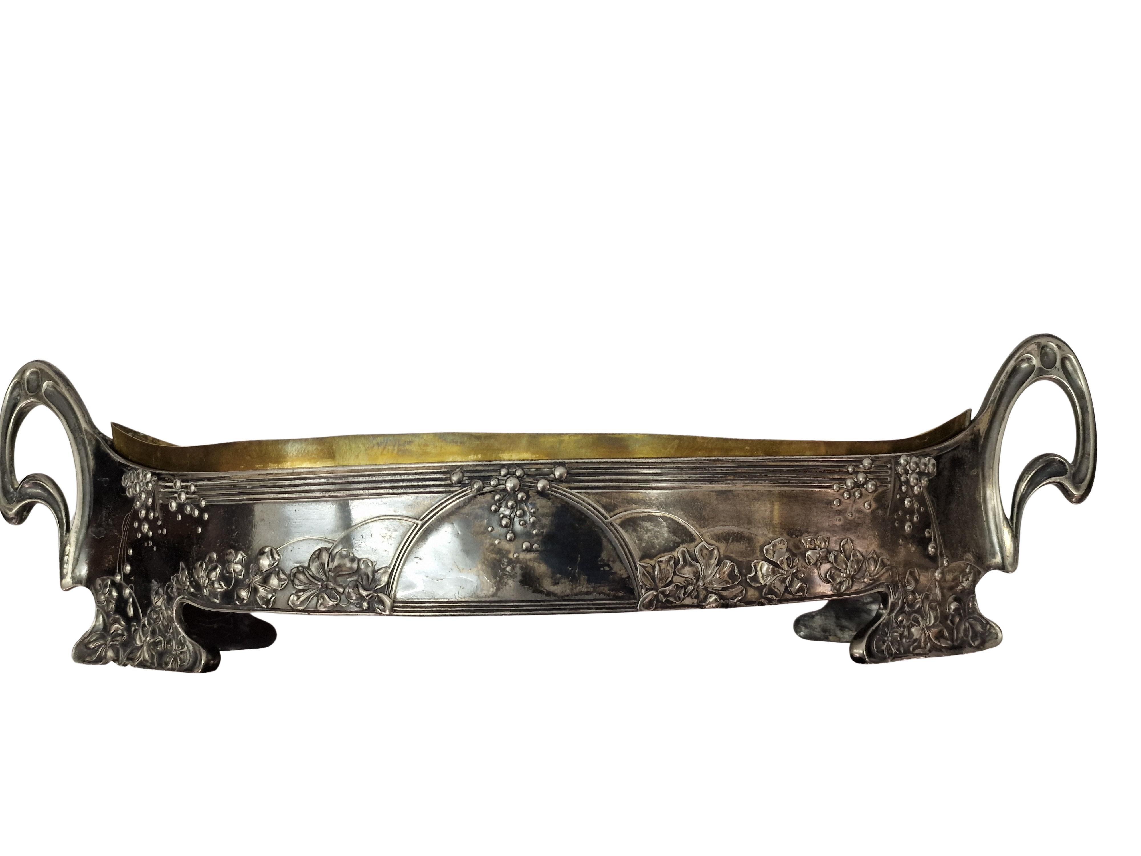 Grande jardinière fleurie Moritz Hacker Art Nouveau Jugendstil 1900 Autriche Vienne en vente 1
