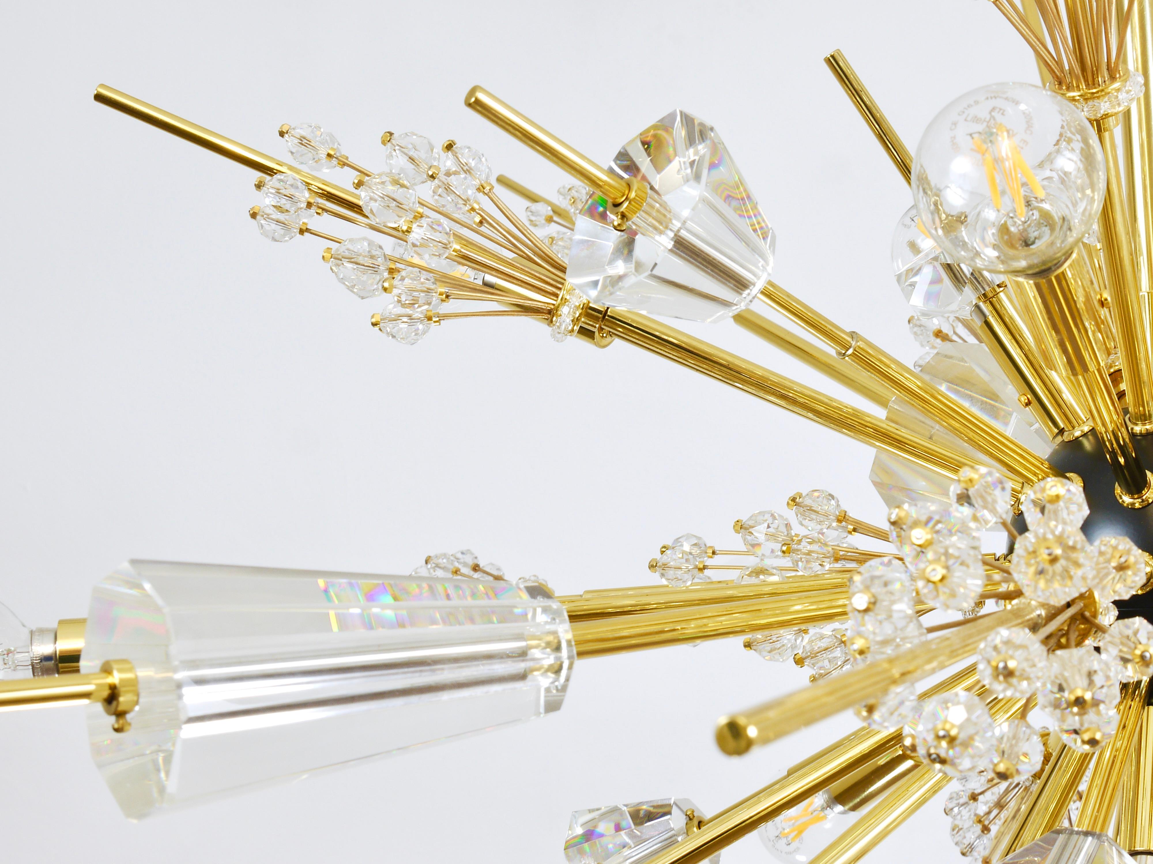 I.L.A. Lobmeyr Metropolitan Opera Sputnik Cristal Brass Met Chandelier Vienne en vente 4