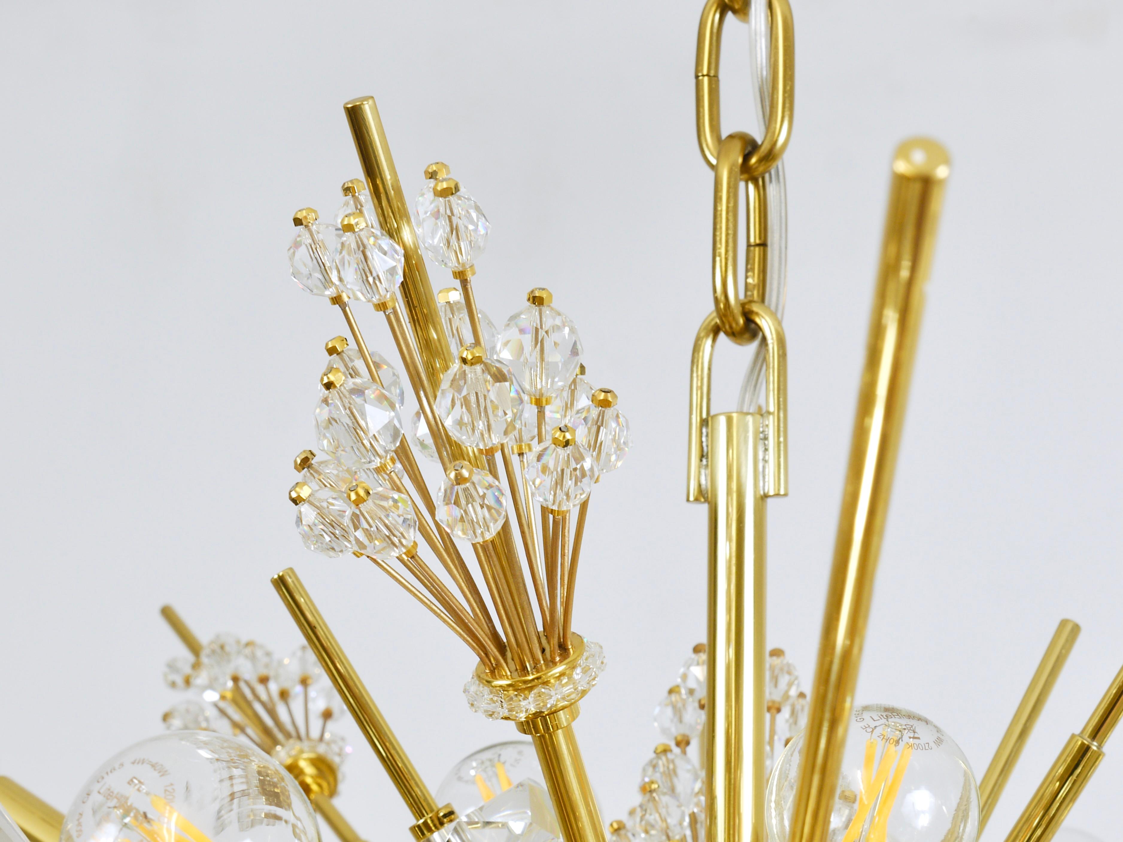 I.L.A. Lobmeyr Metropolitan Opera Sputnik Cristal Brass Met Chandelier Vienne en vente 6