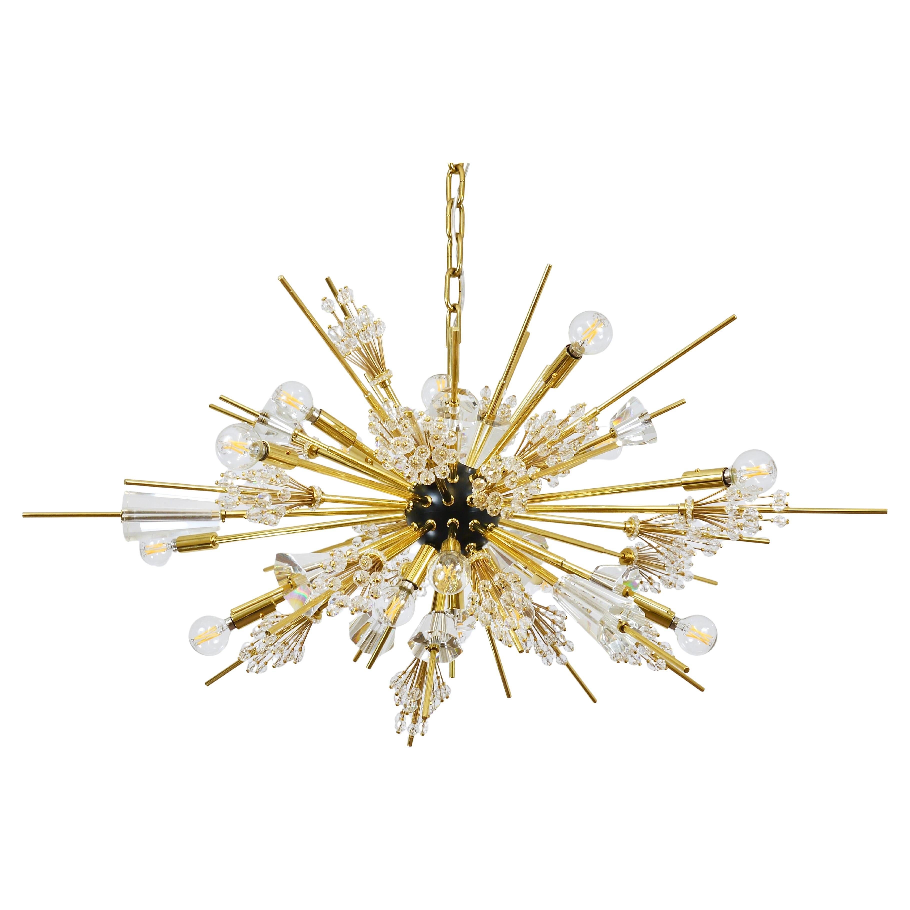 I.L.A. Lobmeyr Metropolitan Opera Sputnik Cristal Brass Met Chandelier Vienne en vente