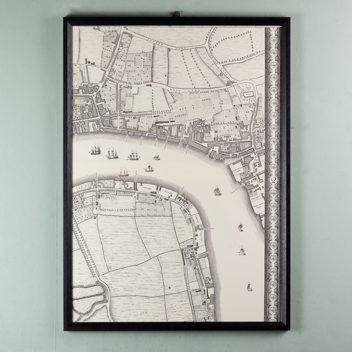 Paper Huge John Rocque Map of London 1746, Republished By Harry Margary