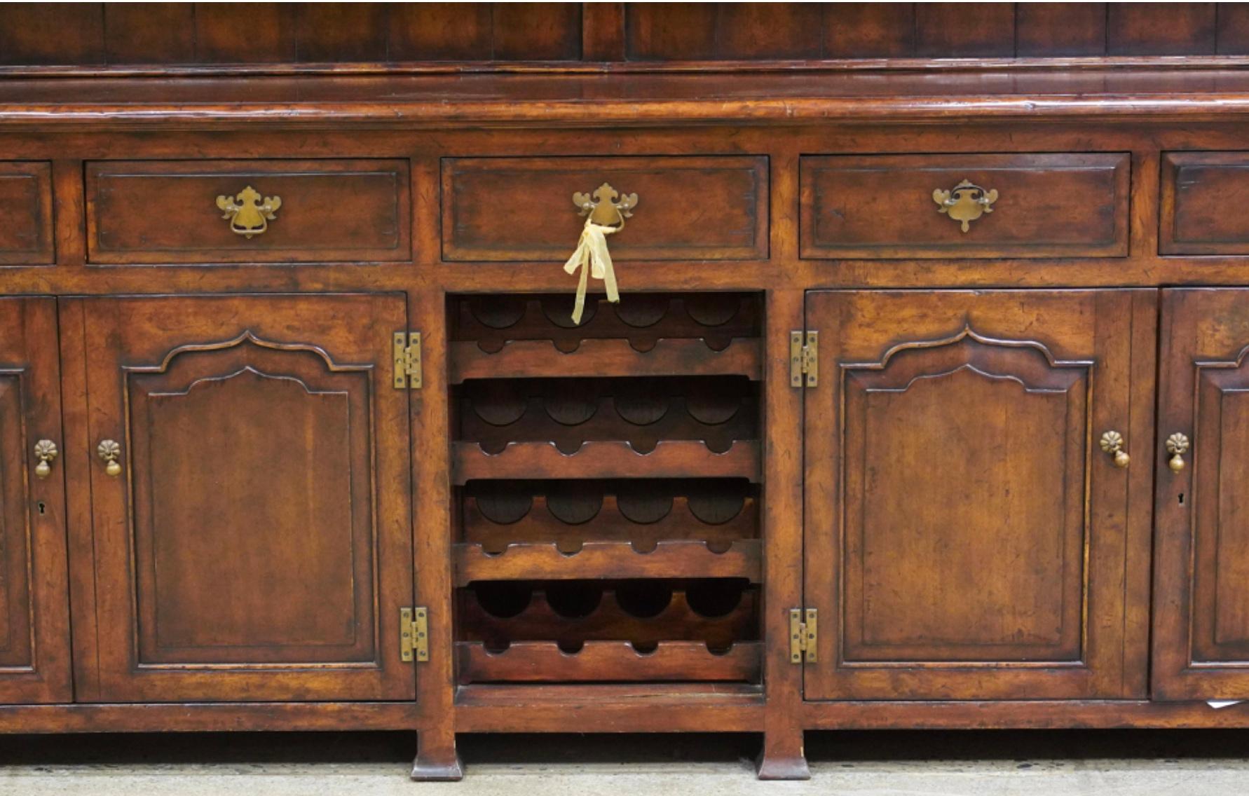 Huge Jonathan Charles Country Farmhouse Welsh Dresser Sideboard In Good Condition For Sale In LOS ANGELES, CA
