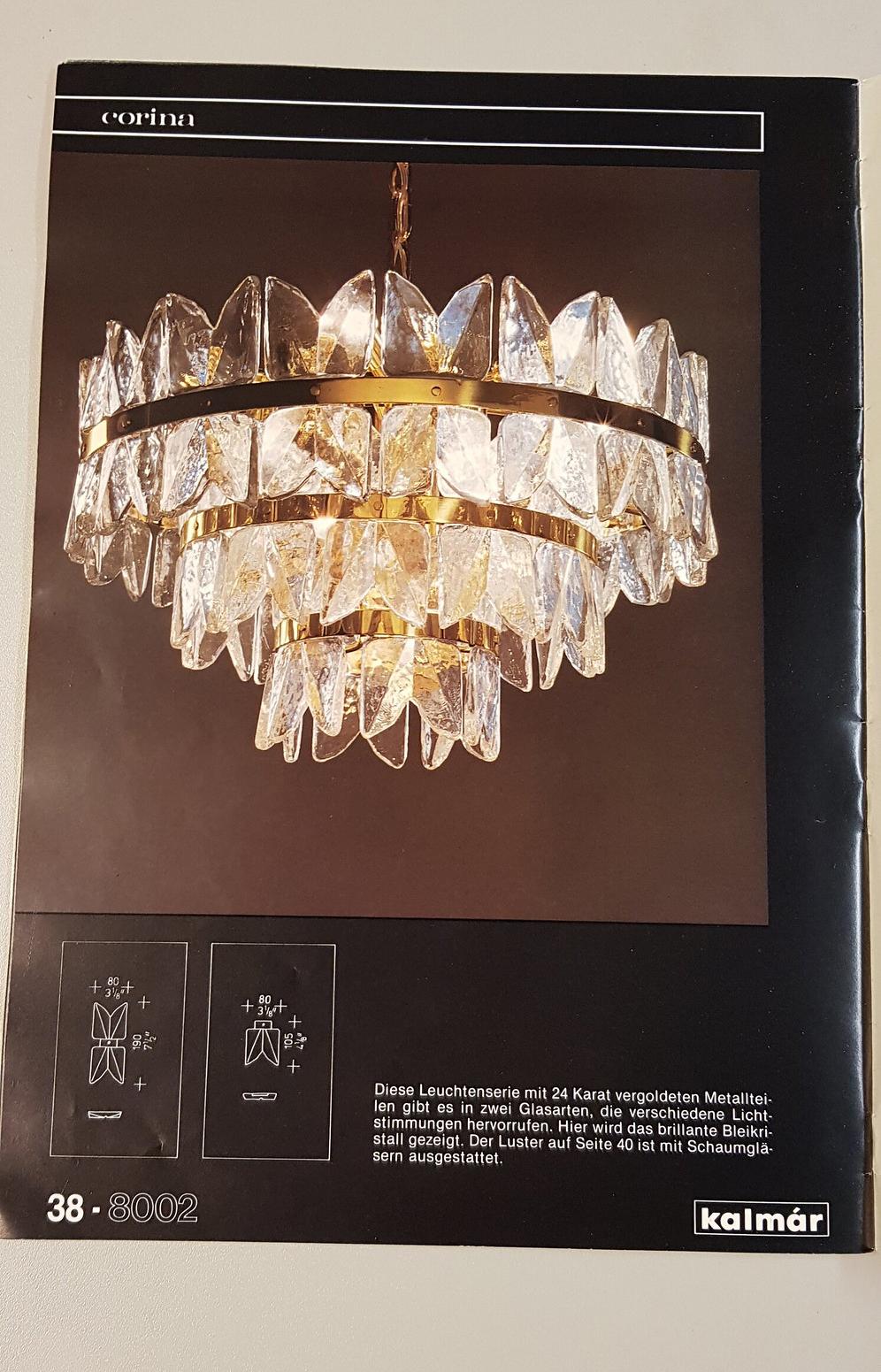 Huge Kalmar Chandelier 'Corina', Gilt Brass Glass, Austria, 1970 For Sale 5