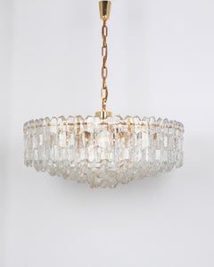 1 of 2 Huge Kalmar Chandelier 'Palazzo', Gilt Brass Glass, Austria, 1970