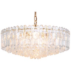 Huge Kalmar Chandelier 'Palazzo', Gilt Brass Glass, Austria, 1970