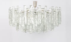 1 of 2 Huge Kalmar Chandelier 'Soria', Ice Glass, Germany, 1970