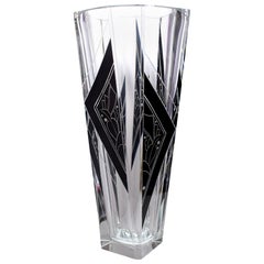 Huge Karl Palda Art Deco Crystal Vase