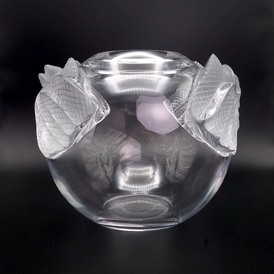 Francese Enorme vaso a lucertola Lalique 