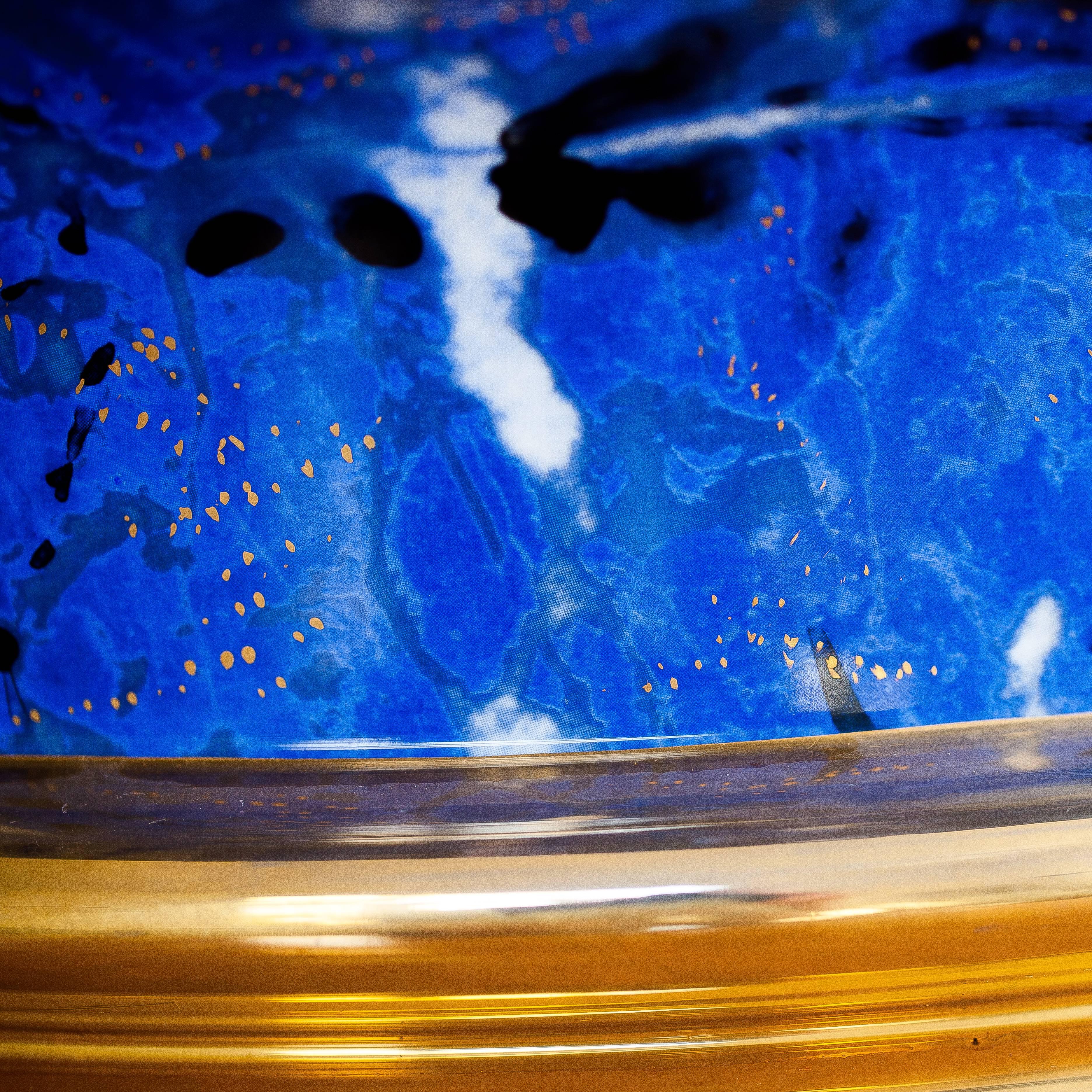 Huge Lapis and Gold Cache-Pot by Christian Dior, circa 1980 In Excellent Condition For Sale In Lesquin   , FR