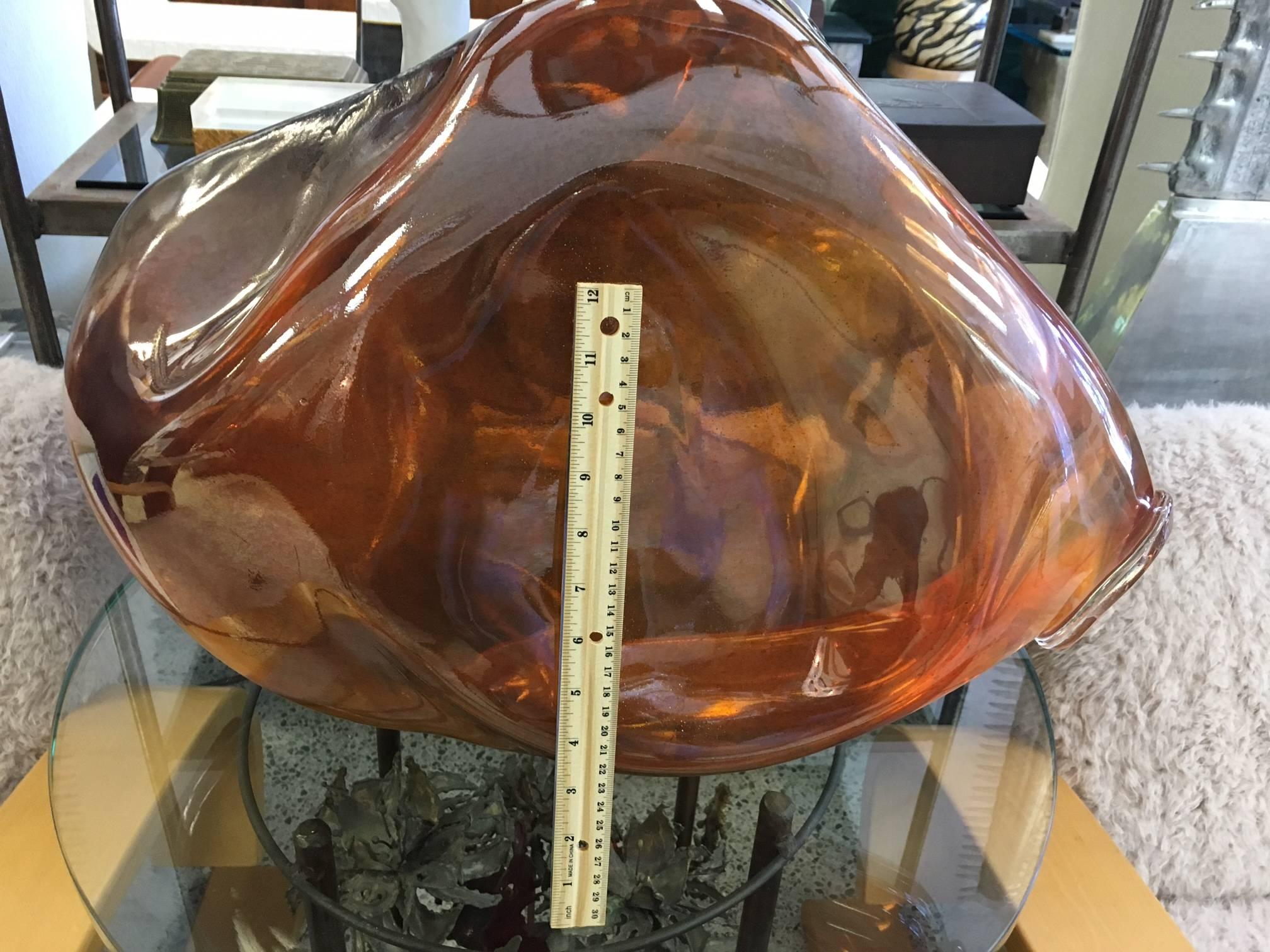 Huge Laura de Santillana Meteor Glass Sculpture In Good Condition For Sale In West Palm Beach, FL