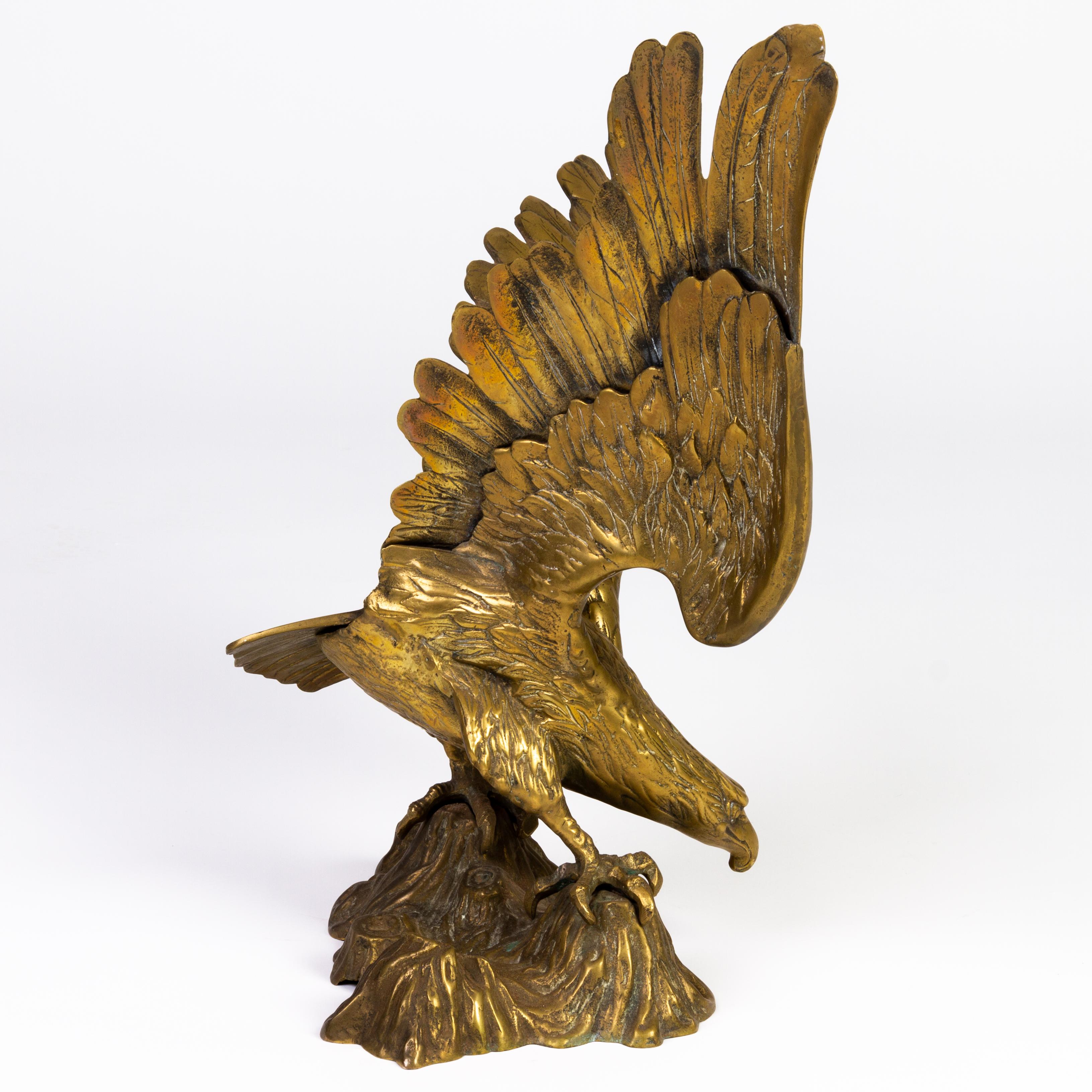 large brass eagle statue