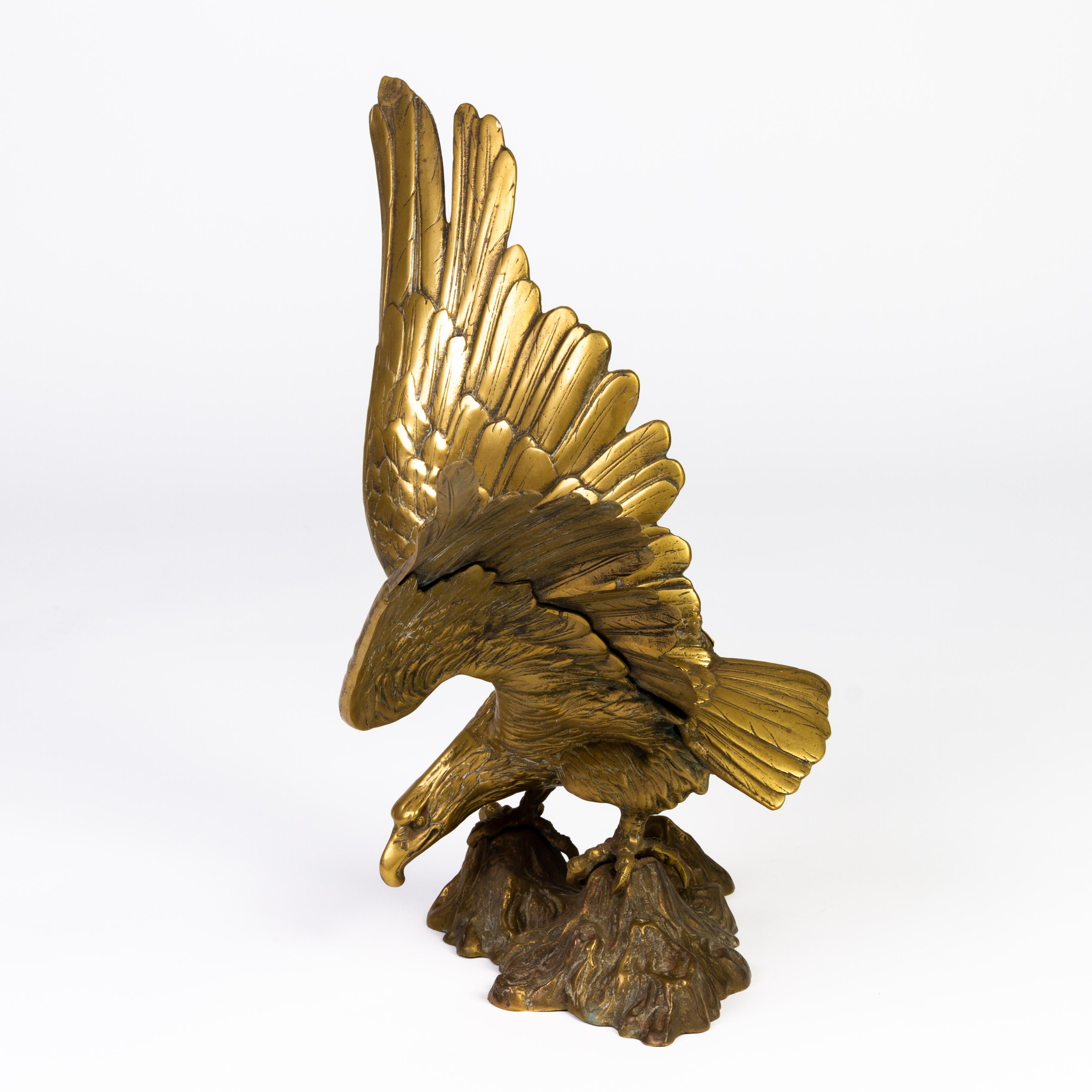 solid brass eagle statue