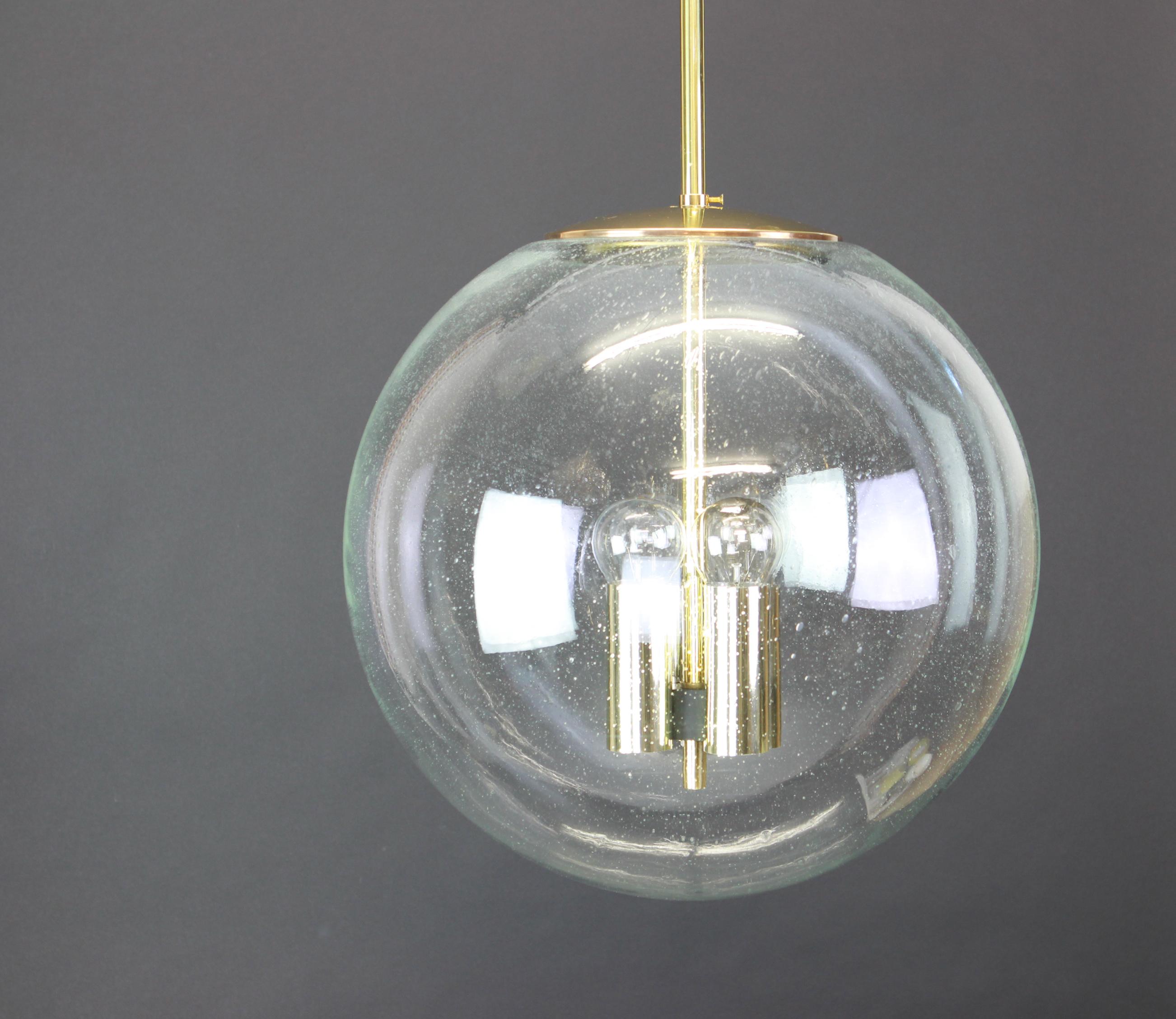 Huge Limburg Glass Ball Pendant, Germany, 1970s In Good Condition In Aachen, NRW