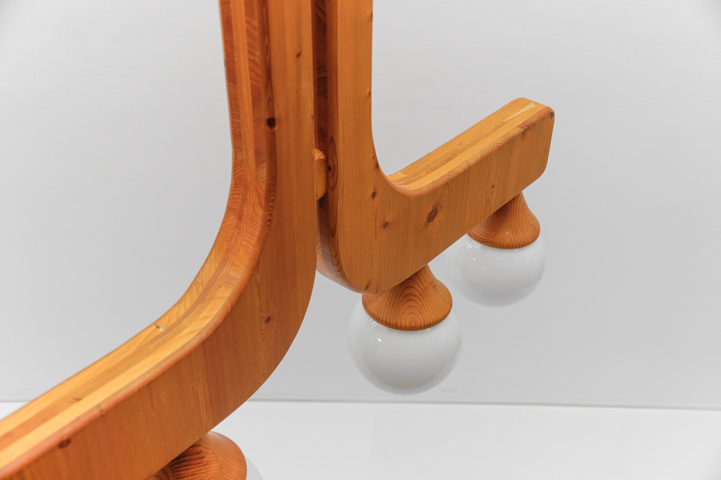 Wunderschöne Pendelleuchte aus Holz von Domus, 1970er Jahre, Italien 6