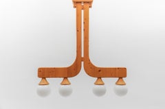 Lampada a sospensione in legno di Domus, anni '70, Italia