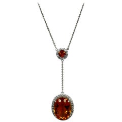 Huge Maderia Mixed Cut Citrine 20 Plus Carat Diamond Surround