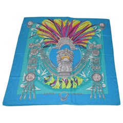 Vintage Huge Magnificently Beautiful "Inca" Silk Scarf/Shawl 