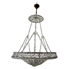 Huge Maison 1940s Baguès  Beaded Crystal Chains Chandelier RARE