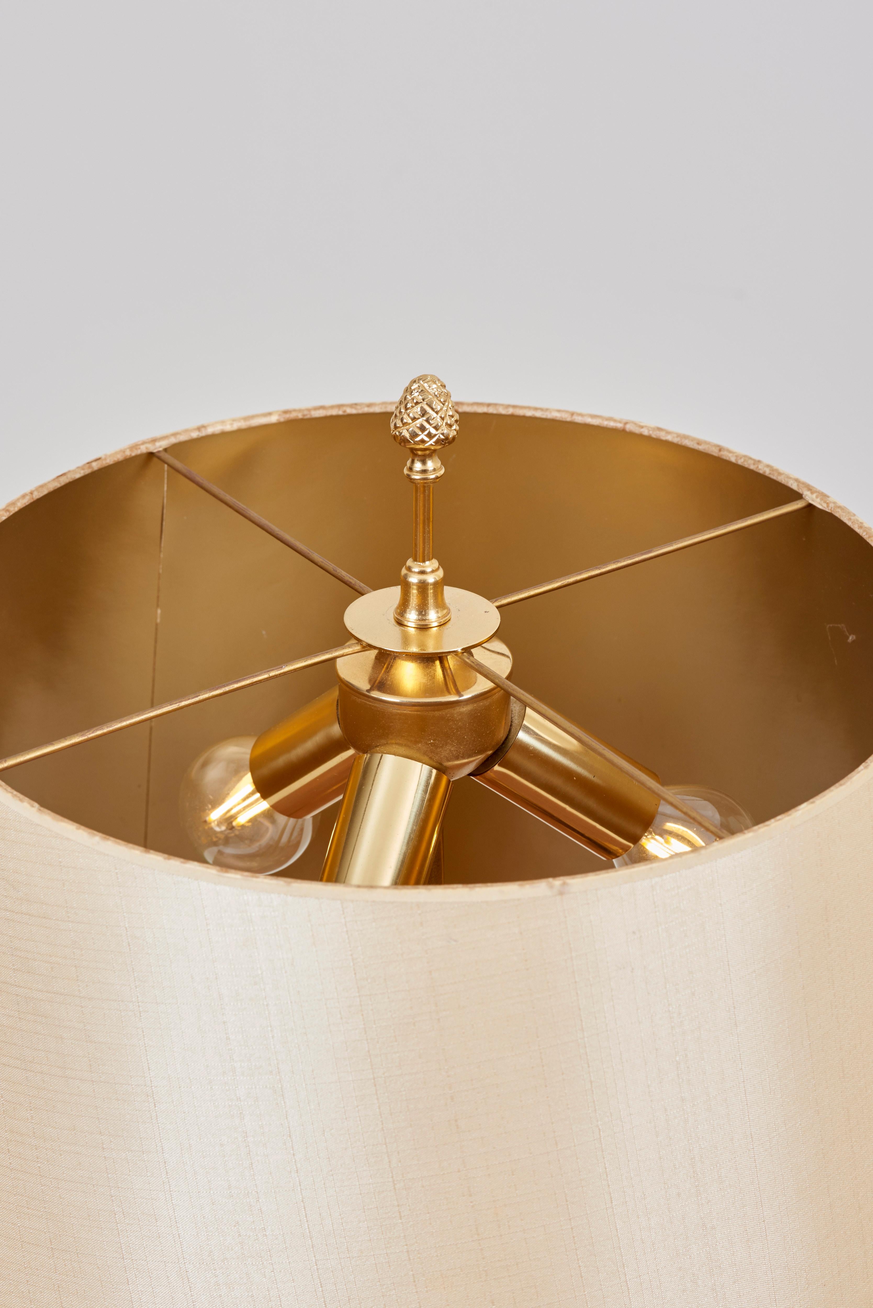 Huge Maison Charles Pineapple Table Lamp in Brass and Chrome In Excellent Condition In Berlin, BE