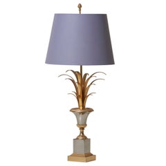 Retro Huge Maison Charles Pineapple Table Lamp in Brass and Chrome