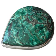 Huge malachite silver ring