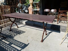 Huge Marble and Cast Iron Outdoor Dining Table