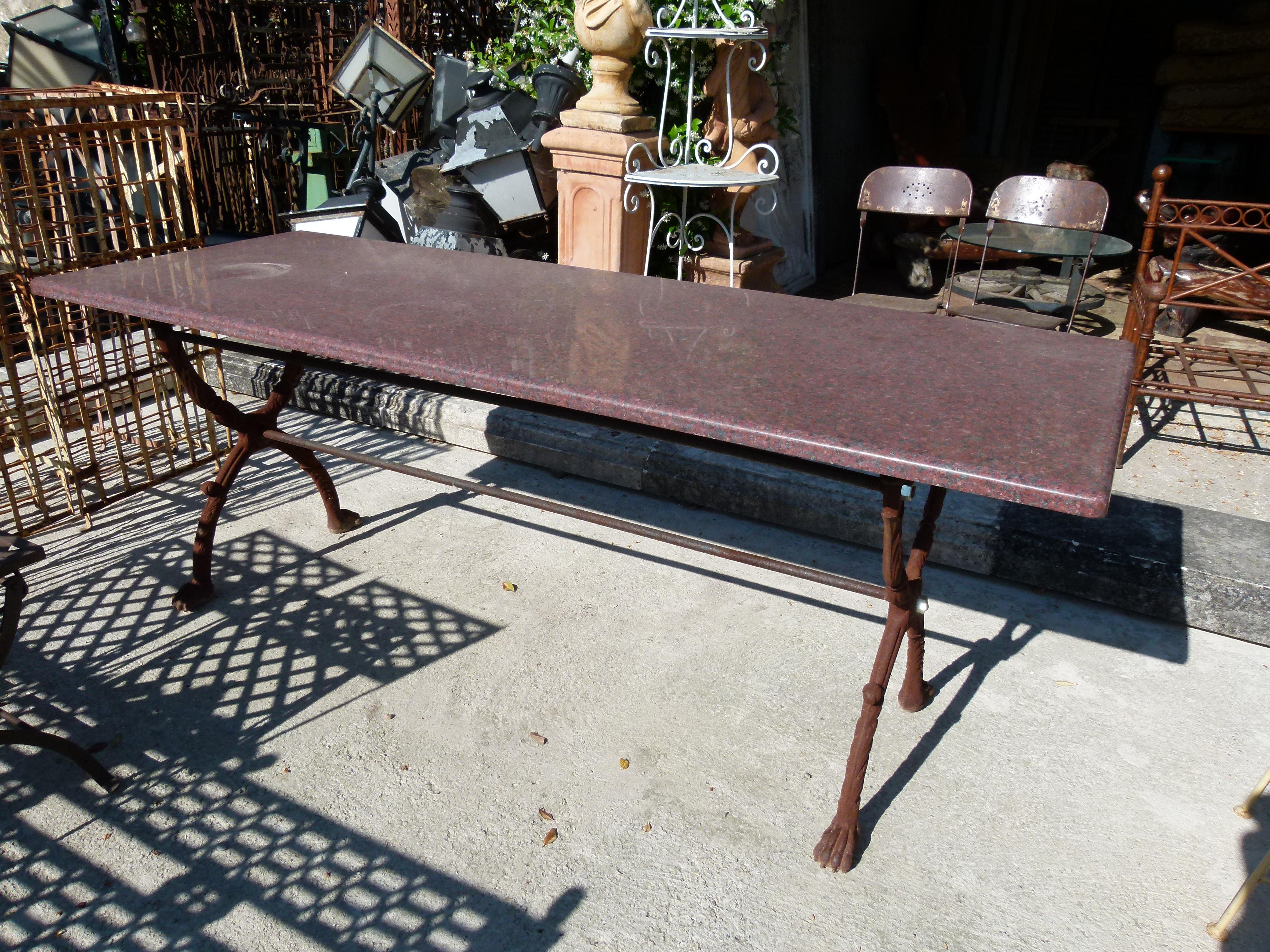 Other Huge Marble and Cast Iron Outdoor Dining Table