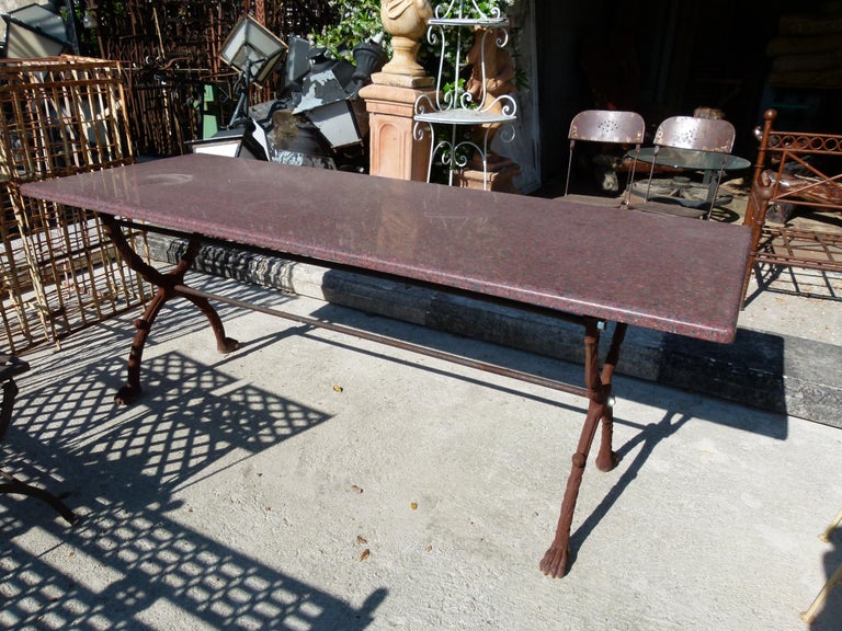 Huge Marble and Cast Iron Outdoor Dining Table For Sale at 1stDibs