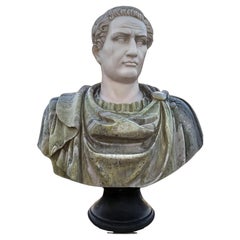 Enorme  Busto in marmo di un imperatore romano 95 cm