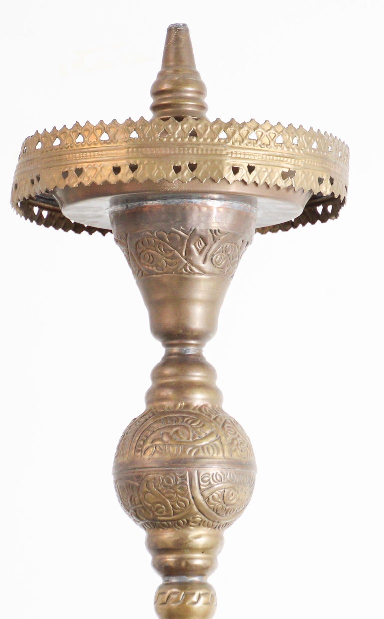 Huge Massive Middle Eastern Arabian Brass Hookah Pipe For Sale at